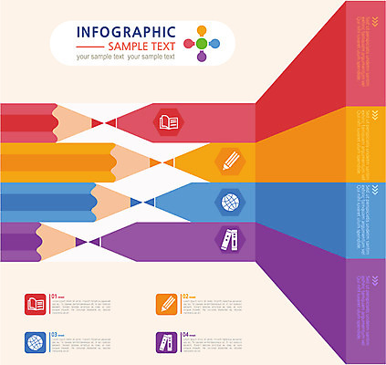 교육 컬러 일러스트 통계 사람없음 책 컬러풀 연필 자료 인포그래픽 서류판 국내일러스트 AI파일 학용품 필기구 사무용품 파일형식 벡터