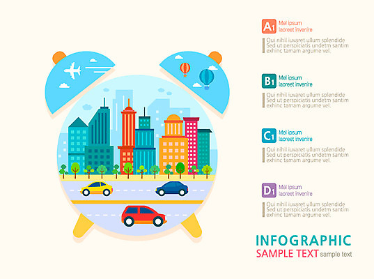나무 식물 도로 컬러 일러스트 자동차 통계 사람없음 건물 컬러풀 자료 인포그래픽 자명종 도시 국내일러스트 AI파일 건축물 길 육상교통 시계 교통시설 알람 파일형식 벡터