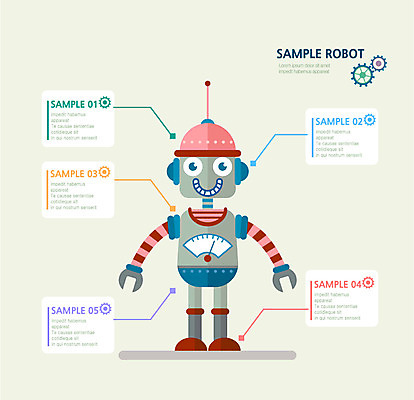 컬러 일러스트 통계 사람없음 컬러풀 장난감 자료 인포그래픽 바퀴 로봇 톱니바퀴 서류판 4차산업 국내일러스트 AI파일 산업 사무용품 파일형식 벡터