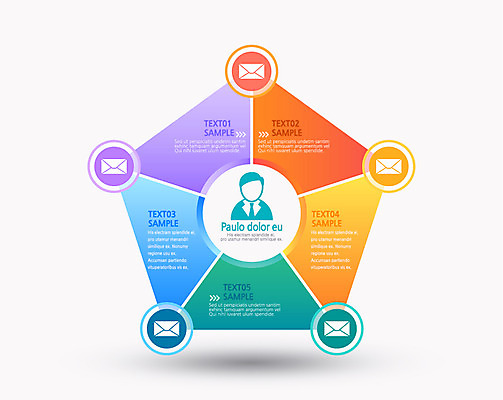 도형 컬러 일러스트 비즈니스 통계 그래프 사람모양 사람없음 컬러풀 자료 인포그래픽 편지 오각형 국내일러스트 AI파일 모양 파일형식 벡터