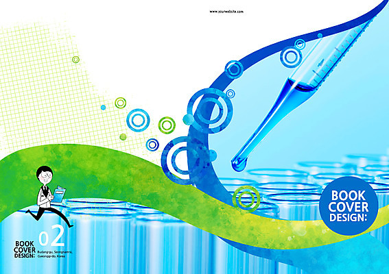 PSD 템플릿 편집 표지디자인 북디자인 출판디자인 교육 표지 남자 과학 백그라운드 북커버 실험기구 실험 한명 사람 팜플렛 책 스포이트 시험관 용액 남자만 남자한명만 이미지템플릿 1 피펫 파일형식