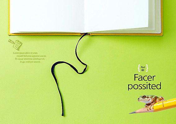 PSD 동물 템플릿 편집 표지디자인 북디자인 출판디자인 교육 내지 백그라운드 북커버 개구리 팜플렛 사람없음 책 연필 다이어리 청개구리 북마크 이미지템플릿 학용품 양서류 필기구 사무용품 파일형식