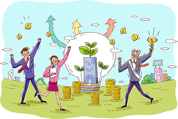 여자 남자 돈 일러스트 회사 비즈니스 응원 사람 정장 성인 세명 경제 파이팅 성장 우승 직장인 비즈니스맨 비즈니스우먼 상사 직원 성인만 국내일러스트 AI파일 직업 옷 모션 최고 재산 파일형식 벡터