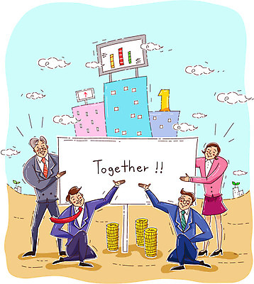 주간 여자 남자 일러스트 회사 비즈니스 협력 함께함 사람 정장 여러명 성인 야외 건물 팻말 직장인 비즈니스맨 비즈니스우먼 작업실 상사 성인만 국내일러스트 AI파일 자연요소 직업 건축물 옷 다수 컨셉 프레임 파일형식 벡터