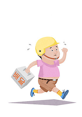 전신 PSD 남자 일러스트 한명 사람 성인 달리기 배달원 헬멧 배송 철가방 남자만 남자한명만 성인남자만 성인만 국내일러스트 직업 1 가방 모션 보호장비 파일형식