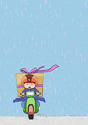 주간 PSD 남자 일러스트 날씨 한명 사람 성인 야외 상자 운전 오토바이 비 배달원 헬멧 배송 택배 남자만 남자한명만 성인남자만 성인만 국내일러스트 자연요소 직업 1 모션 바이크 운송업 보호장비 파일형식