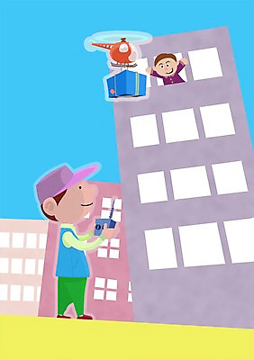 주간 PSD 남자 일러스트 사람 빌딩 성인 야외 두명 건물 상자 장난감 헬리콥터 배달원 배송 택배 남자만 성인남자만 성인만 국내일러스트 자연요소 직업 건축물 비행기 운송업 파일형식