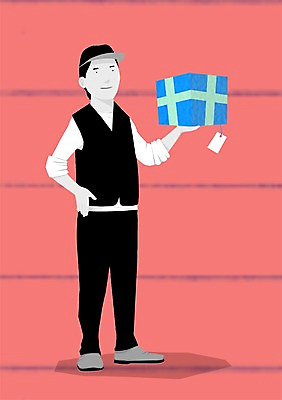 전신 PSD 남자 일러스트 한명 서기 들기 사람 성인 상자 배달원 배송 택배 남자만 남자한명만 성인남자만 성인만 국내일러스트 직업 1 모션 운송업 파일형식