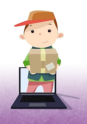 PSD 남자 일러스트 모바일 한명 사람 성인 노트북 쇼핑 상자 배달원 배송 택배 온라인쇼핑 모바일쇼핑 남자만 남자한명만 성인남자만 성인만 국내일러스트 직업 1 전자제품 운송업 온라인 파일형식