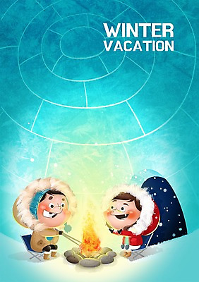 PSD 계절 여자 남자 어린이 겨울 의자 일러스트 사람 두명 얼음 눈 모닥불 즐거움 이글루 겨울방학 어린이만 국내일러스트 자연요소 감정 가구 불 날씨 방학 파일형식