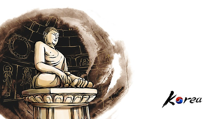 PSD 문화 여행 캘리배경 백그라운드 일러스트 캘리그라피 유적지 한국 수묵화 사람없음 관광지 동양화 국내여행 석굴암 국내일러스트 아시아 고건축 미술 랜드마크 파일형식