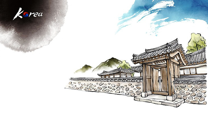PSD 전통 건축 문화 여행 캘리배경 백그라운드 일러스트 캘리그라피 유적지 한옥 수묵화 사람없음 관광지 도시 동양화 국내여행 국내일러스트 한국전통 고건축 미술 파일형식