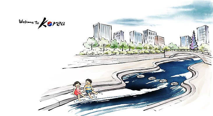 주간 PSD 여자 남자 문화 어린이 여행 캘리배경 백그라운드 일러스트 캘리그라피 유적지 서울 한국 수묵화 사람 빌딩 야외 두명 관광지 도시 개울 동양화 청계천 국내여행 어린이만 국내일러스트 자연요소 아시아 고건축 미술 건물 강 랜드마크 파일형식