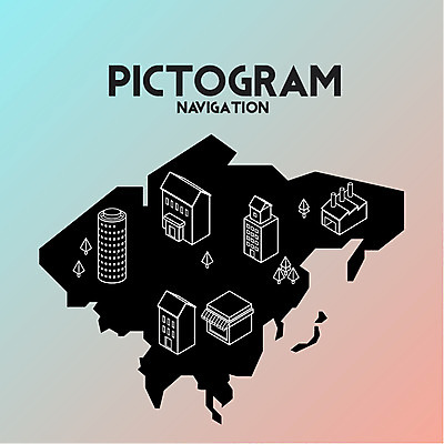 나무 아이콘 지도 공장 빌딩 사람없음 세트 픽토그램 상점 약도 네비게이션 2D아이콘 AI파일 식물 공업 건물 파일형식 벡터