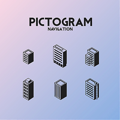 아이콘 사람없음 건물 세트 픽토그램 약도 네비게이션 2D아이콘 AI파일 건축물 지도 파일형식 벡터