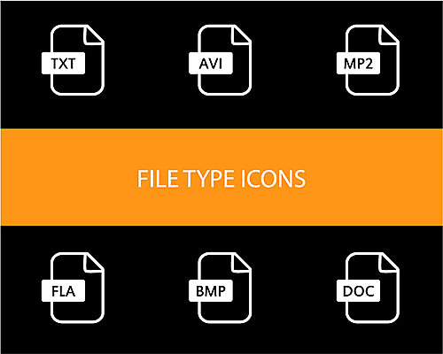 아이콘 음악 텍스트 종류 사람없음 세트 픽토그램 문서 파일 동영상 파일타입 2D아이콘 AI파일 문화예술 파일형식 벡터