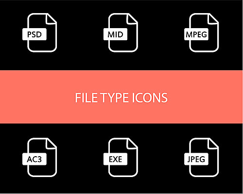 아이콘 종류 사람없음 세트 픽토그램 레코드 파일 동영상 실행 파일타입 2D아이콘 AI파일 음반 파일형식 벡터