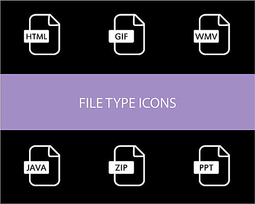 아이콘 인터넷 종류 사람없음 세트 픽토그램 PPT 파일 동영상 압축 파일타입 2D아이콘 AI파일 파일형식 벡터