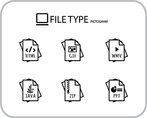 아이콘 인터넷 종류 사람없음 세트 픽토그램 PPT 파일 재생 동영상 압축 파일타입 2D아이콘 AI파일 파일형식 벡터