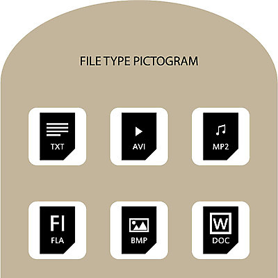 아이콘 음악 음표 텍스트 종류 사람없음 세트 픽토그램 문서 파일 동영상 파일타입 2D아이콘 AI파일 기호 문화예술 파일형식 벡터