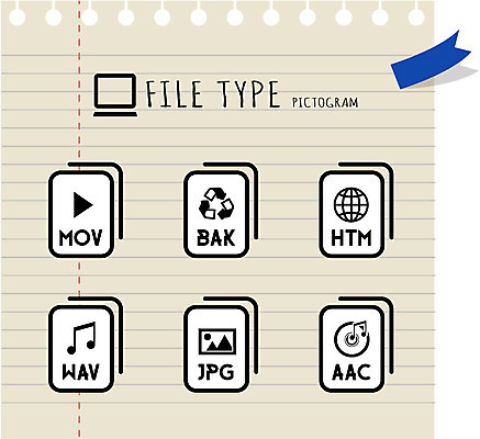 아이콘 음악 인터넷 음표 종류 사람없음 세트 픽토그램 메모지 포스트잇 파일 동영상 백업 파일타입 2D아이콘 AI파일 기호 문화예술 사무용품 파일형식 벡터