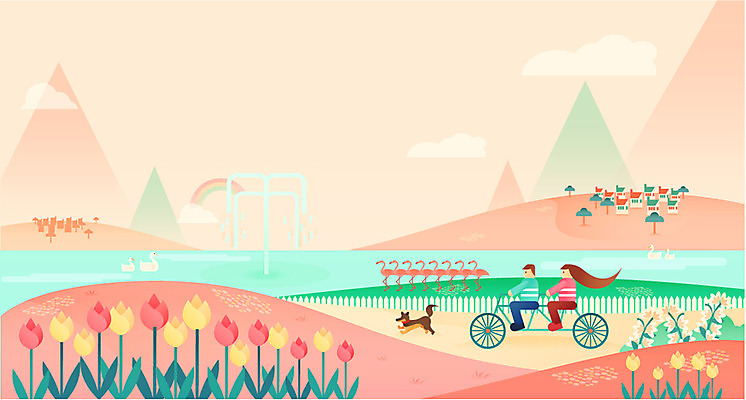 주간 나무 동물 구름 커플 계절 여자 남자 꽃 백그라운드 무지개 데이트 일러스트 산 주택 오리 따뜻함 사람 풍경 성인 야외 두명 마을 자전거 봄 튤립 개 플라밍고 언덕 분수 2인용자전거 분수_분수대 성인만 봄배경 국내일러스트 AI파일 자연요소 식물 포유류 관계 조류 건물 바이크 분수대 파일형식 벡터