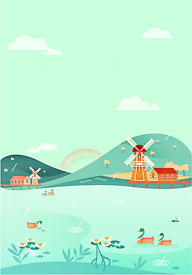 주간 동물 구름 계절 꽃 호수 백그라운드 무지개 일러스트 날씨 산 오리 따뜻함 연꽃 풍경 사람없음 야외 봄 풍차 봄비 비 봄배경 국내일러스트 AI파일 자연요소 식물 조류 비_날씨 파일형식 벡터