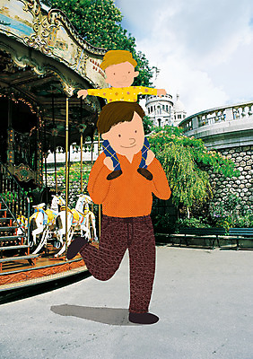 주간 PSD 편집 편집이미지 남자 어린이 상상 사람 성인 야외 두명 소풍 놀이공원 목말 회전목마 부자지간 남자만 이미지편집 자연요소 아들 가족 모션 야외활동 테마파크 아빠 놀이기구 파일형식