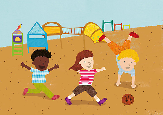 주간 PSD 여자 남자 행복 어린이 일러스트 놀이 농구공 사람 야외 세명 세계 놀이터 어린이만 국내일러스트 자연요소 감정 공 농구 파일형식