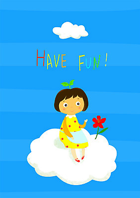 PSD 식물 구름 여자 꽃 행복 어린이 일러스트 한명 사람 세계 여자만 여자한명만 어린이만 소녀만 소녀한명만 국내일러스트 자연요소 1 감정 파일형식