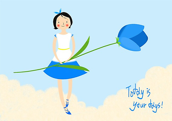 전신 PSD 식물 여자 꽃 행복 어린이 일러스트 한명 서기 사람 세계 여자만 여자한명만 어린이만 소녀만 소녀한명만 국내일러스트 1 감정 모션 파일형식