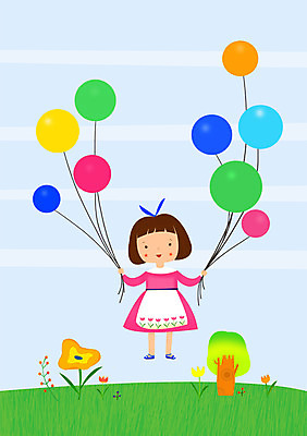주간 PSD 나무 식물 여자 꽃 행복 어린이 일러스트 한명 사람 야외 세계 풍선 여자만 여자한명만 어린이만 소녀만 소녀한명만 국내일러스트 자연요소 1 감정 파일형식