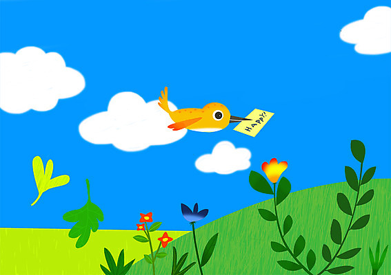 주간 PSD 식물 동물 구름 꽃 행복 일러스트 조류 하늘 사람없음 야외 세계 비행 국내일러스트 자연요소 감정 파일형식