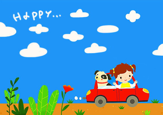 주간 PSD 구름 한마리 여자 행복 어린이 일러스트 자동차 하늘 한명 사람 야외 반려동물 드라이브 강아지 여자만 여자한명만 어린이만 소녀만 소녀한명만 국내일러스트 자연요소 동물 1 감정 육상교통 운전 개 파일형식