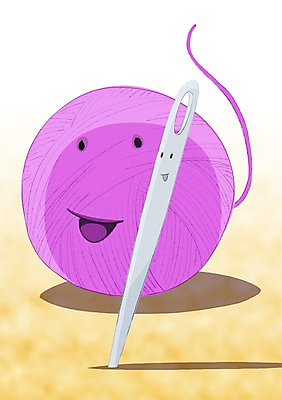 PSD 일러스트 사람없음 바늘 털실 얼굴모양 공존 국내일러스트 모양 얼굴 도구 실 파일형식