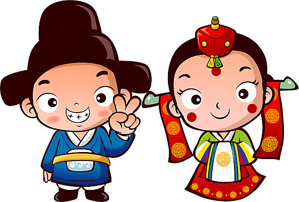 캐릭터 여자 남자 신부 신랑 결혼 일러스트 홍보캐릭터 전통캐릭터 사람 두명 알림 전통혼례 일러캐릭터 AI파일 한국전통 전통 이벤트 전통의례 파일형식 벡터