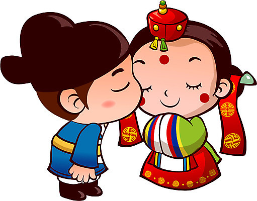 캐릭터 여자 남자 신부 신랑 결혼 일러스트 홍보캐릭터 전통캐릭터 키스 사람 두명 알림 전통혼례 일러캐릭터 AI파일 한국전통 전통 이벤트 전통의례 애정표현 파일형식 벡터