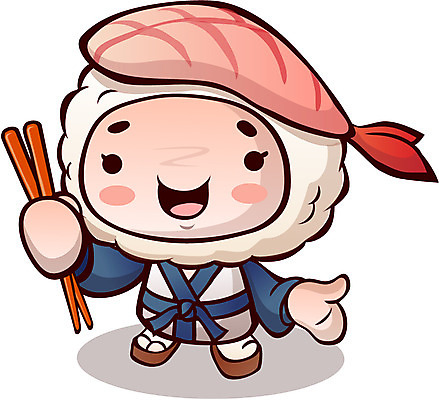 캐릭터 음식 일러스트 홍보캐릭터 사람없음 요식업 초밥 알림 음식캐릭터 새우초밥 일본음식 일러캐릭터 AI파일 산업 새우 파일형식 벡터