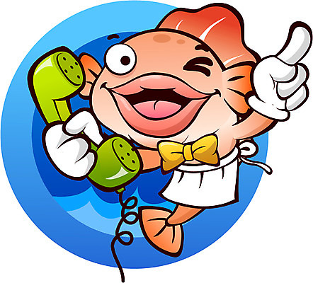 캐릭터 일러스트 홍보캐릭터 어류 사람없음 요식업 식당 전화기 알림 특산물 음식캐릭터 횟집 일러캐릭터 AI파일 산업 음식 상점 수중동물 파일형식 벡터