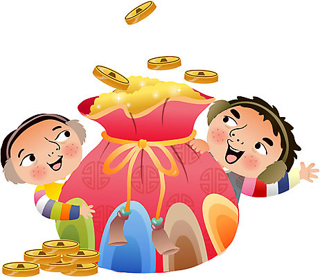 한국문화 한국전통 여자 남자 어린이 돈 일러스트 전통캐릭터 새해 복주머니 사람 두명 동전 전통의상 한복 귀마개 어린이만 일러캐릭터 AI파일 캐릭터 동양문화 전통 잡화 전통소품 한국 재산 파일형식 벡터