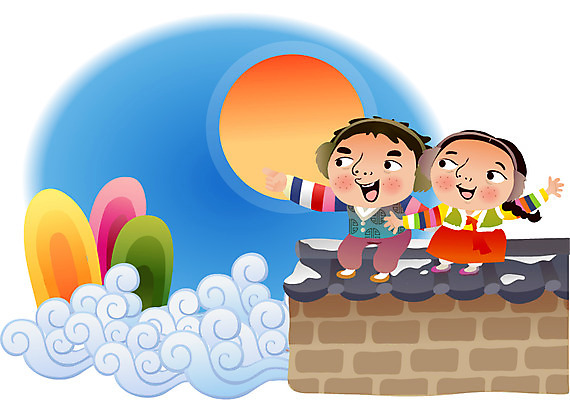 주간 한국문화 한국전통 여자 남자 어린이 일러스트 전통캐릭터 새해 산 기와 사람 야외 두명 담장 태양 전통의상 한복 어린이만 일러캐릭터 AI파일 자연요소 캐릭터 동양문화 전통 한국 파일형식 벡터