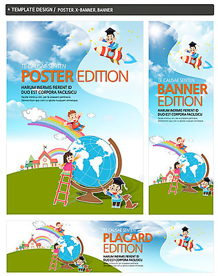 PSD 구름 템플릿 배너 배너템플릿 여자 어린이교육 남자 가로배너 ZIP 포스터 세로배너 어린이 백그라운드 무지개 사다리 하늘 사람 여러명 세트 햇빛 연필 지구본 로켓 현수막 어린이만 자연요소 교육 다수 학용품 가로 세로 태양 필기구 도구 파일형식