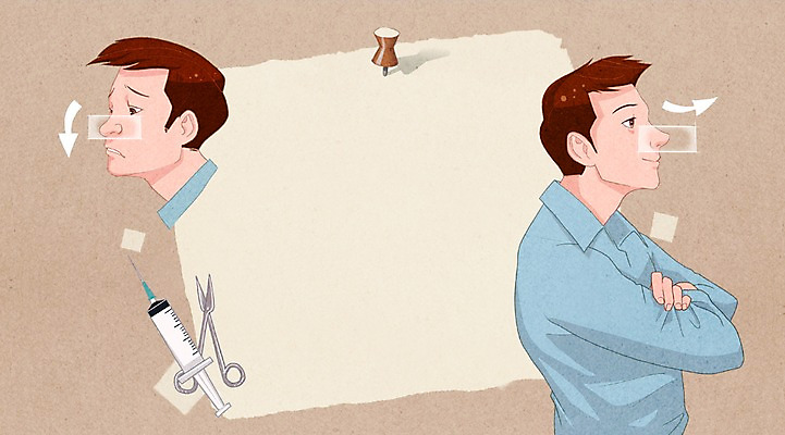 PSD 남자 화살표 얼굴 일러스트 성공 프레임 가위 주사기 한명 사람 신체부위 뷰티 비교 변화 성형수술 만족 코 남자만 남자한명만 코수술 국내일러스트 1 감정 컨셉 의료기기 문구용품 수술 파일형식