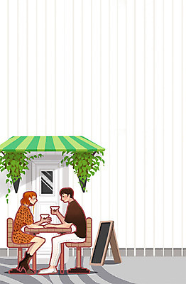 주간 PSD 라이프스타일 커플 여자 남자 여유 커피 음료 백그라운드 의자 데이트 일러스트 탁자 사람 성인 야외 두명 카페 발코니 성인만 국내일러스트 자연요소 감정 가구 관계 생활 상점 파일형식