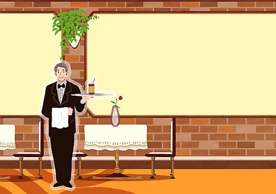 전신 PSD 라이프스타일 남자 여유 커피 음료 백그라운드 의자 일러스트 탁자 쟁반 실내 한명 서기 사람 정장 성인 카페 종업원 서빙 남자만 남자한명만 성인남자만 성인만 국내일러스트 직업 1 옷 감정 가구 모션 내부 생활 상점 파일형식