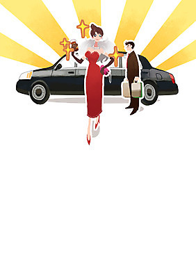 PSD 라이프스타일 드레스 여자 남자 여유 커피 백그라운드 일러스트 자동차 사람 성인 두명 쇼핑백 운전사 종이컵 성인만 국내일러스트 직업 옷 감정 음료 육상교통 가방 생활 컵 일회용 파일형식