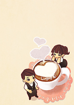 PSD 라이프스타일 커플 여자 남자 여유 커피 음료 백그라운드 일러스트 사랑 사람 성인 두명 하트 종업원 성인만 국내일러스트 모양 직업 감정 관계 생활 파일형식