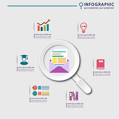 교육 컬러 일러스트 전구 졸업 통계 돋보기 그래프 사람없음 책 컬러풀 자료 인포그래픽 편지 탐색 국내일러스트 AI파일 파일형식 벡터