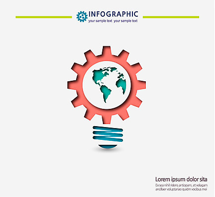지구 컬러 일러스트 전구 통계 아이디어 사람없음 컬러풀 글로벌 자료 인포그래픽 바퀴 톱니바퀴 국내일러스트 AI파일 컨셉 파일형식 벡터