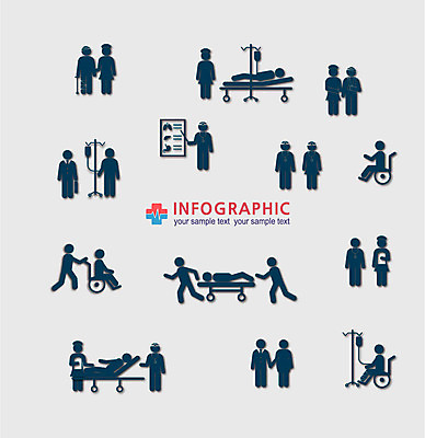 컬러 일러스트 의학 통계 사람모양 사람없음 세트 자료 인포그래픽 환자 간호사 의사 남색 국내일러스트 AI파일 모양 의료진 파일형식 벡터